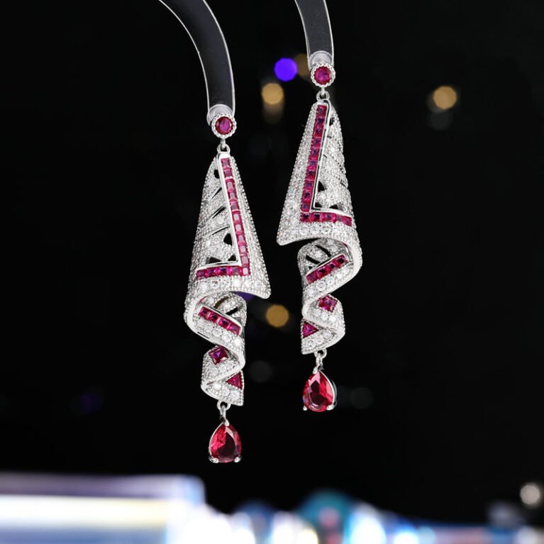 Silk teardrop earrings
