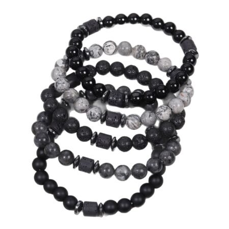 Volcanic stone bead bracelet