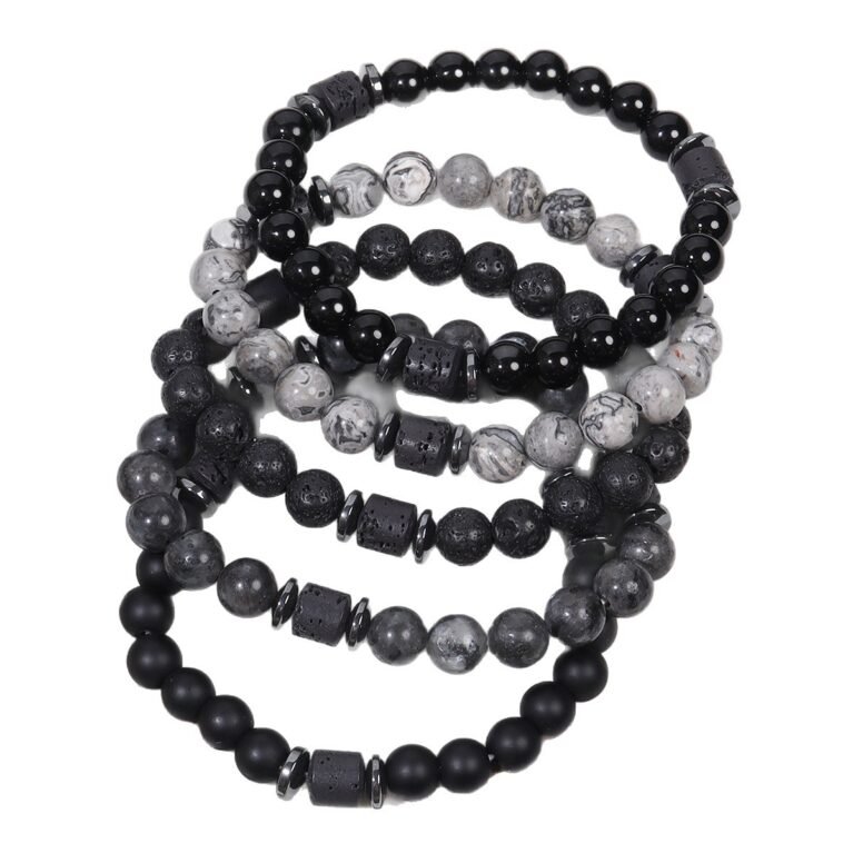 Volcanic stone bead bracelet