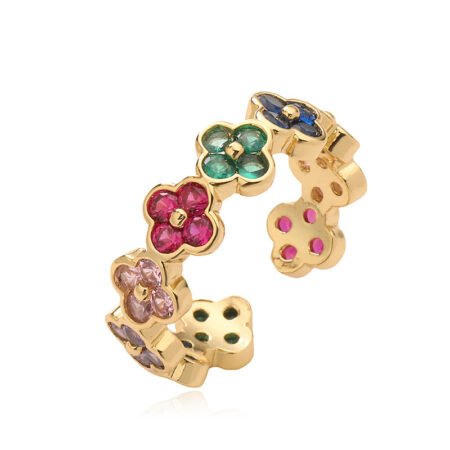 Colorful Clover Ring